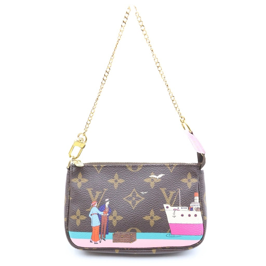 LOUIS VUITTON(ルイヴィトン) モノグラム ミニポシェットアクセソワール ミニハンドバッグ ポーチ ブラウン PVC×レザー M62141 ゴールド金具 レディース