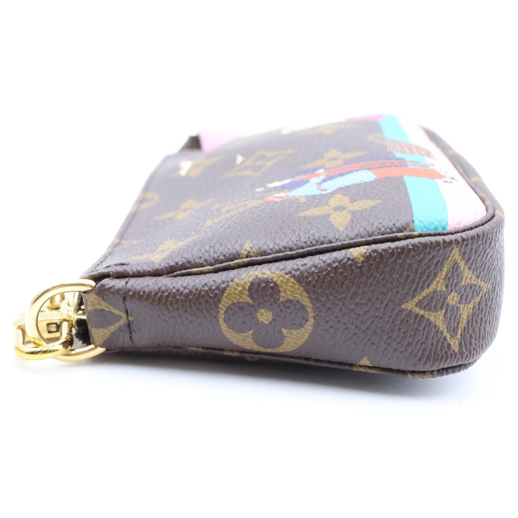 LOUIS VUITTON(ルイヴィトン) モノグラム ミニポシェットアクセソワール ミニハンドバッグ ポーチ ブラウン PVC×レザー M62141 ゴールド金具 レディース