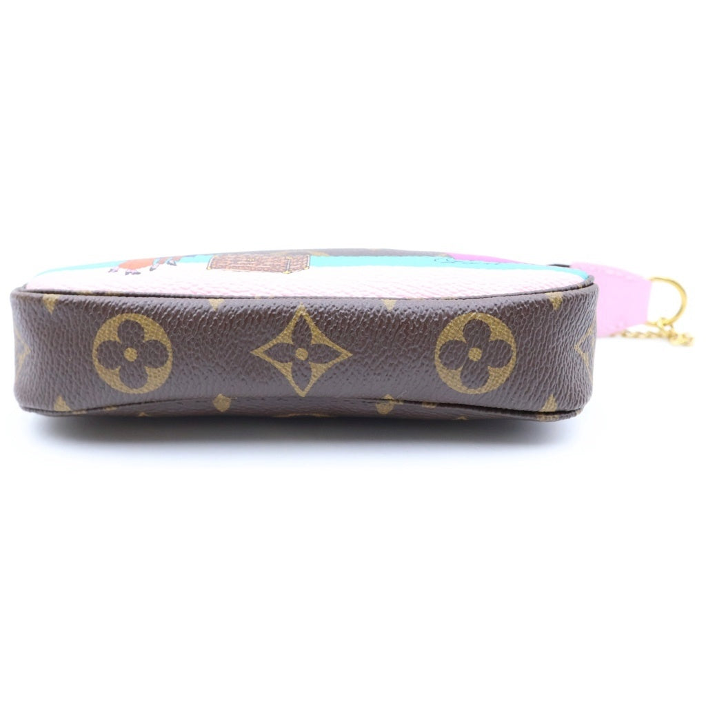 LOUIS VUITTON(ルイヴィトン) モノグラム ミニポシェットアクセソワール ミニハンドバッグ ポーチ ブラウン PVC×レザー M62141 ゴールド金具 レディース