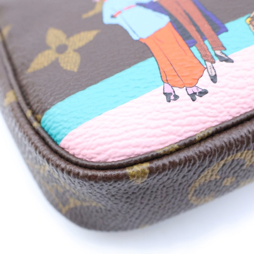 LOUIS VUITTON(ルイヴィトン) モノグラム ミニポシェットアクセソワール ミニハンドバッグ ポーチ ブラウン PVC×レザー M62141 ゴールド金具 レディース