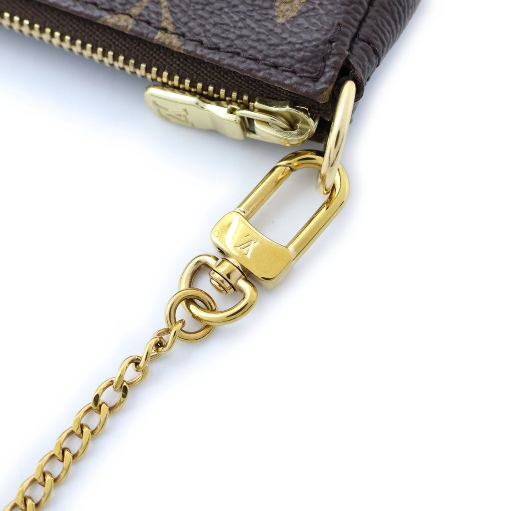 LOUIS VUITTON(ルイヴィトン) モノグラム ミニポシェットアクセソワール ミニハンドバッグ ポーチ ブラウン PVC×レザー M62141 ゴールド金具 レディース