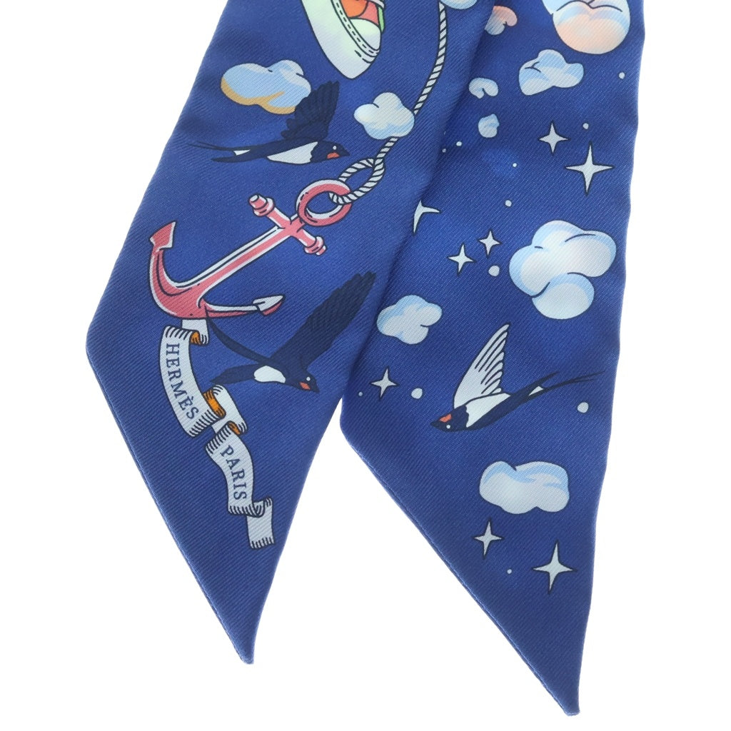 HERMES(エルメス) ツイリー SUR MON NUAGE 私の雲 スカーフ シルク ブルー レディース