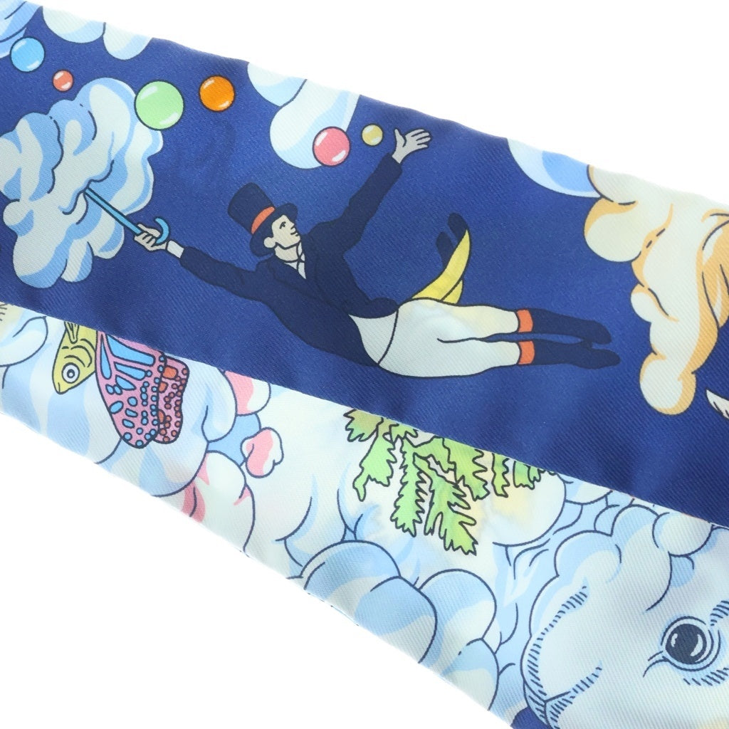 HERMES(エルメス) ツイリー SUR MON NUAGE 私の雲 スカーフ シルク ブルー レディース