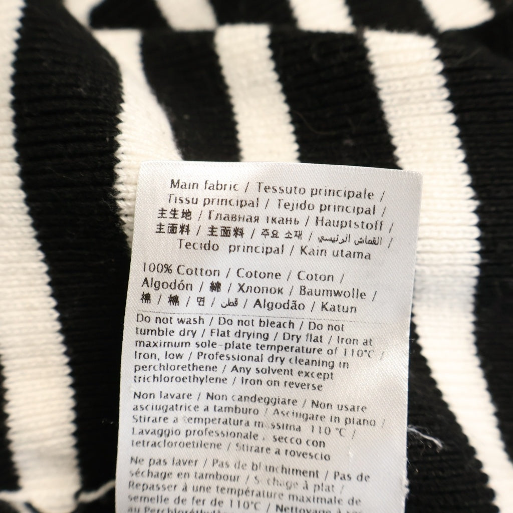 VALENTINO(ヴァレンティノ) BORDER COTTON SWEATER ボーダー コットンセーター 長袖ニット ロゴ ブラック/ホワイト WB3KC24F6H0 レディース