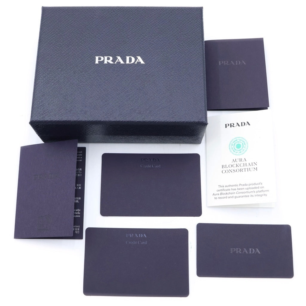PRADA(プラダ) サフィアーノ コンパクトウォレット ミニ財布 ミントグリーン レザー 1ML018 ゴールド金具