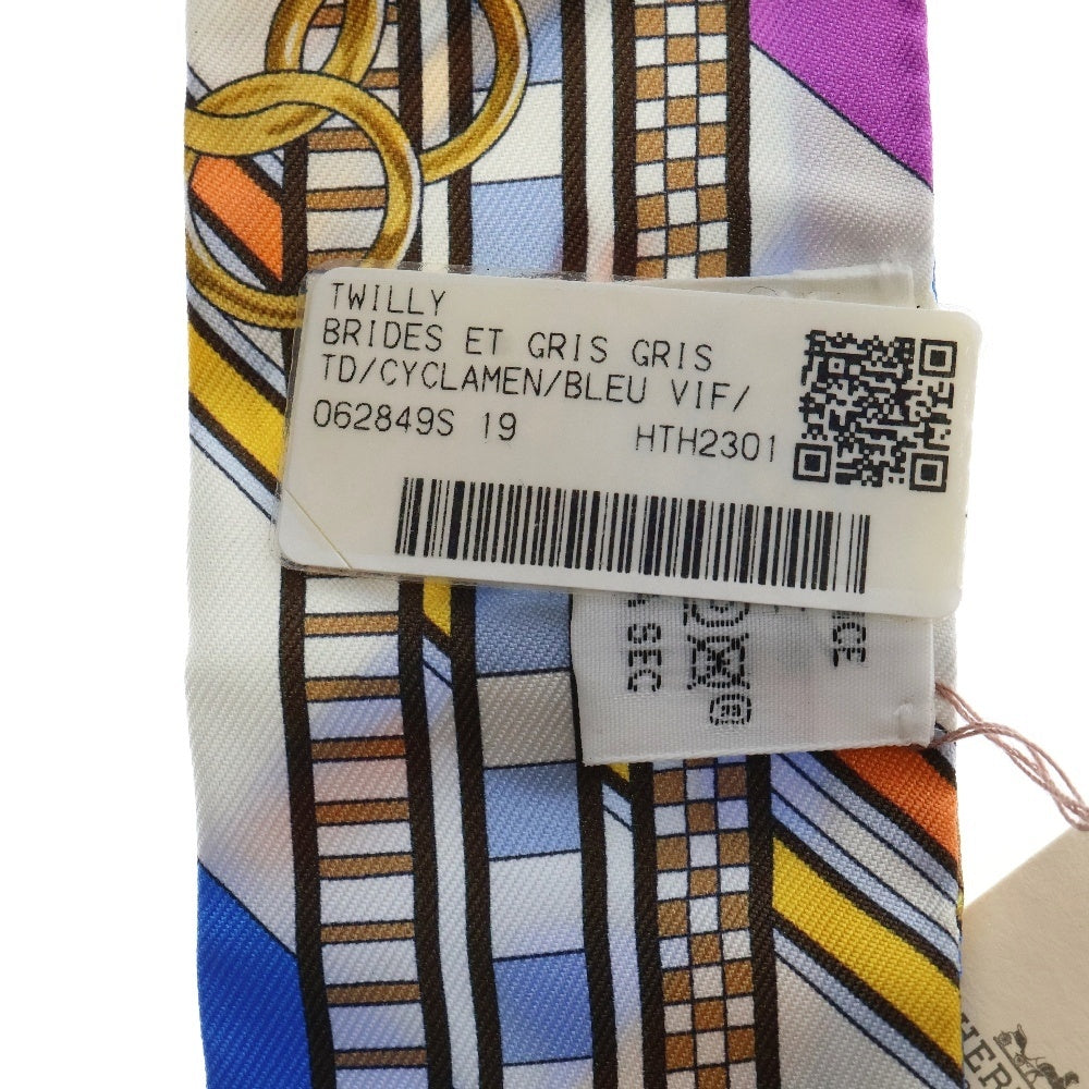HERMES(エルメス) ツイリー BRIDES ET GRIS GRIS 馬靭とチャーム マルチカラー シルク スカーフ