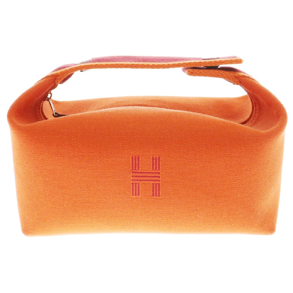 HERMES(エルメス) ブリッド ア ブラック PM オレンジ トワルアッシュ キャンバス バニティバック ハンドバッグ