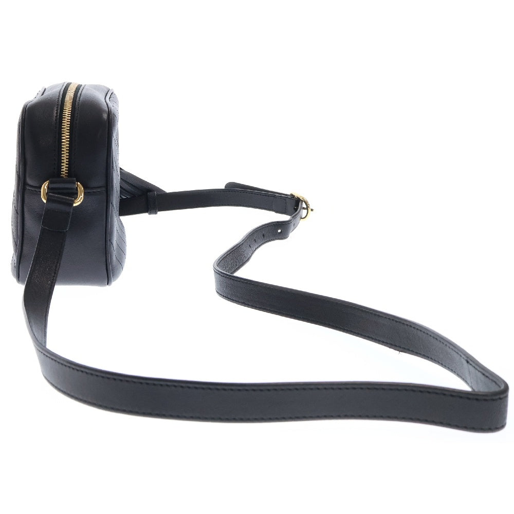 GUCCI(グッチ) ブロンディ スモール ショルダーバッグ ブラック レザー 742360 斜め掛けバッグ ゴールド金具