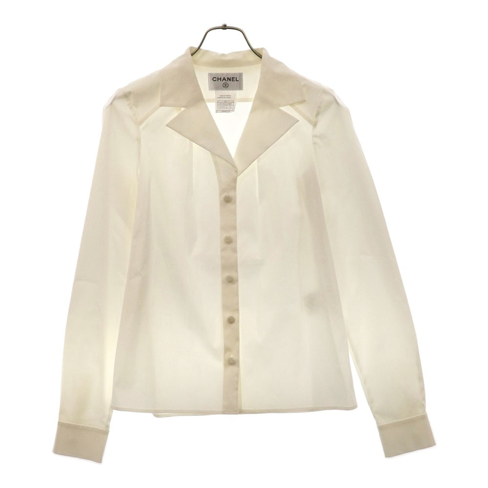 CHANEL(シャネル) ココボタン 長袖シャツ ホワイト コットン #36 P22760 レディース