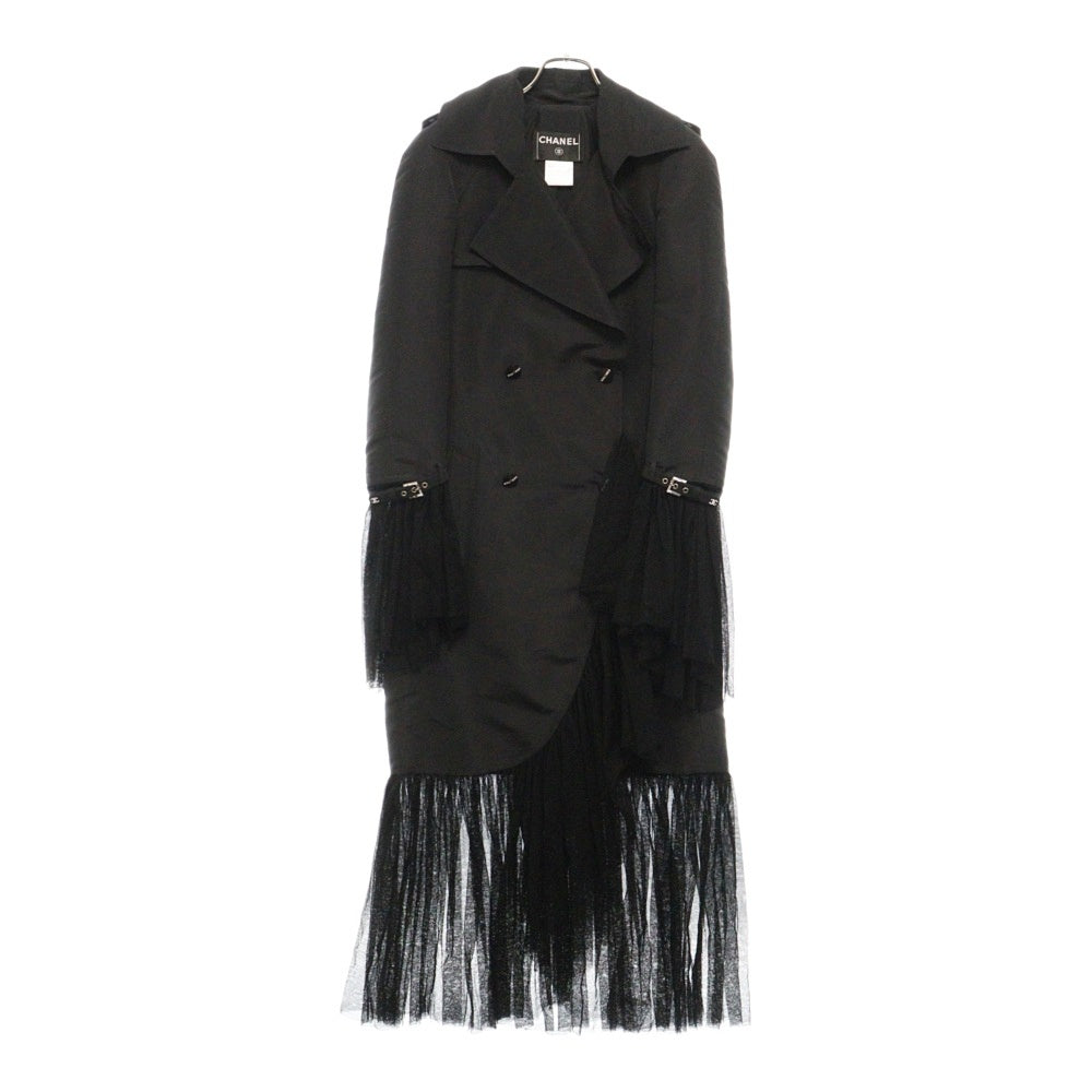 CHANEL(シャネル) ココマーク ロングコート レース ブラック シルク 06A 36サイズ レディース