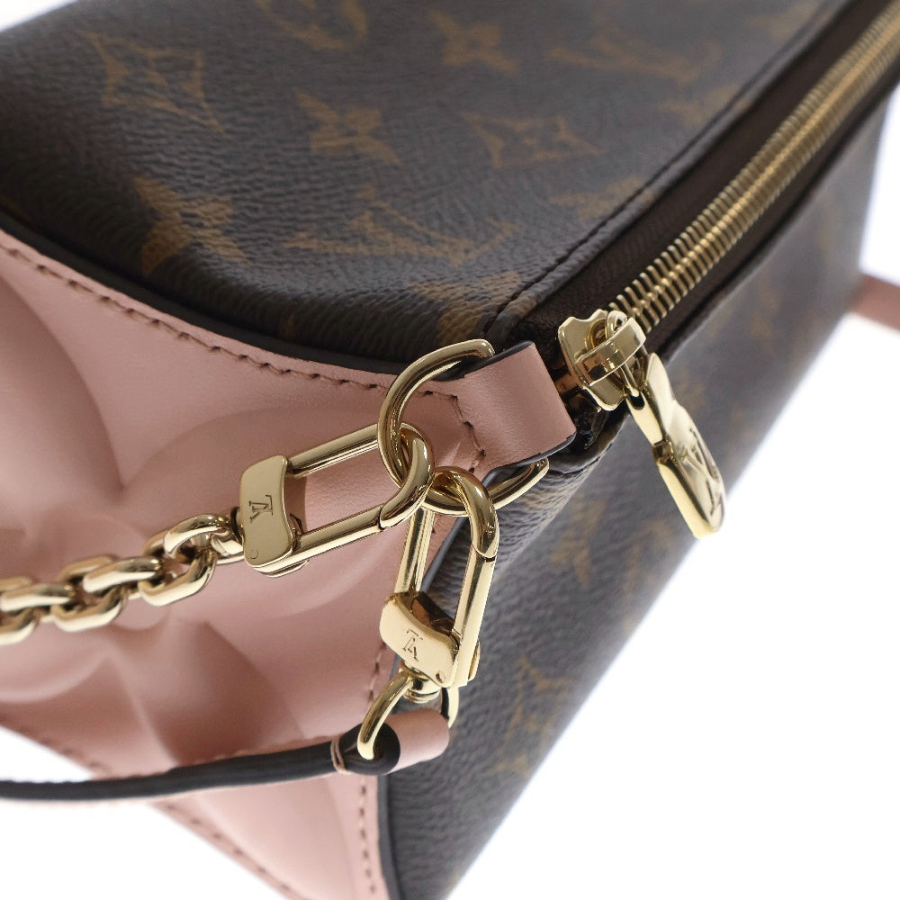 LOUIS VUITTON(ルイヴィトン) モノグラム ブルームポーチ ハンドバッグ チェーンバッグ ブラウン×ピンク PVCレザー RFID M11303