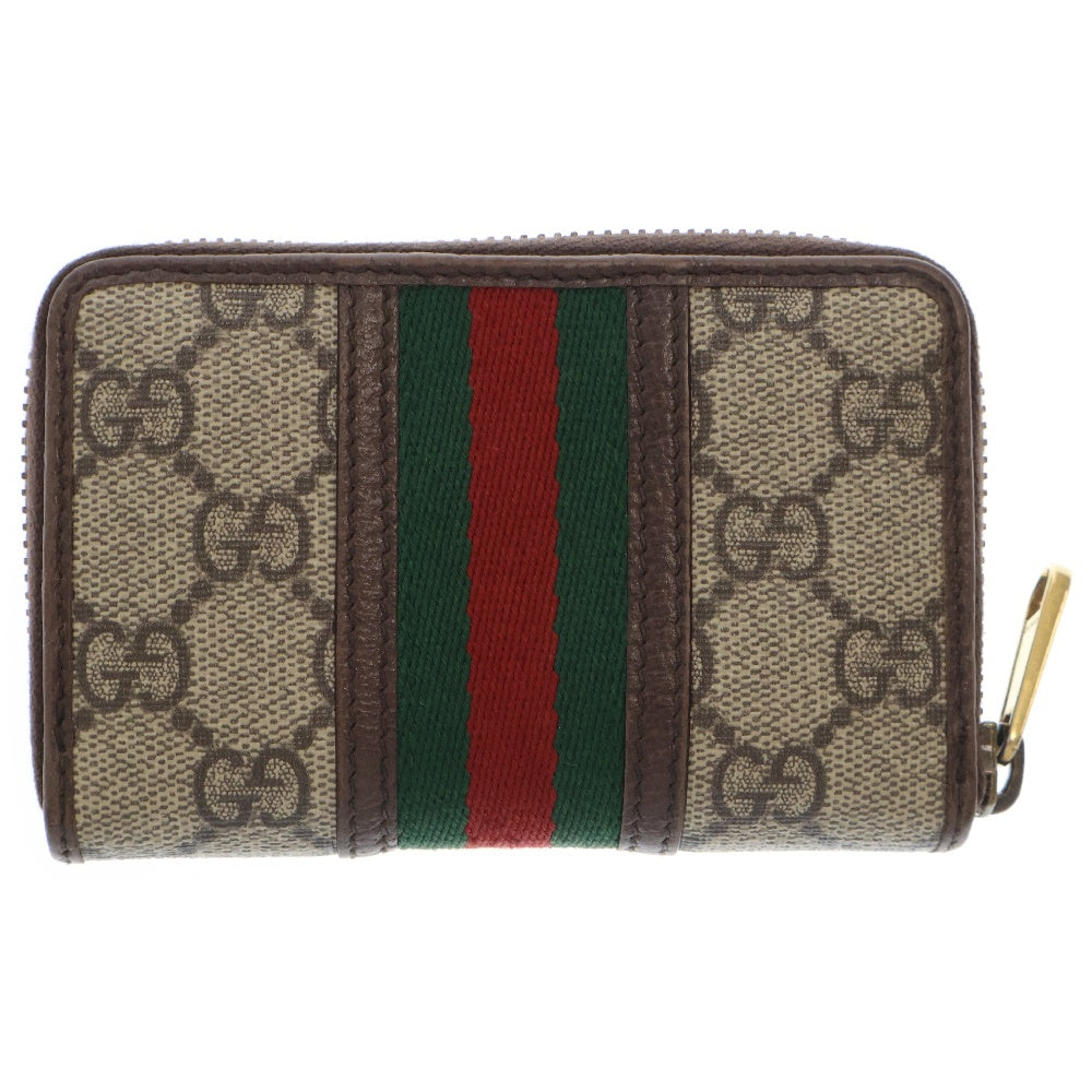 GUCCI(グッチ) GGスプリーム オフディア シェリーライン ラウンドファスナー コインケース 小銭入れ ベージュ 597613