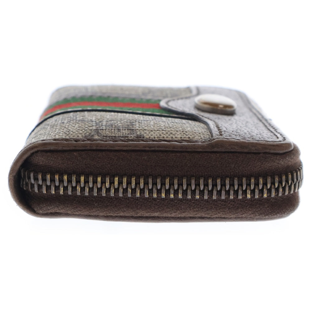 GUCCI(グッチ) GGスプリーム オフディア シェリーライン ラウンドファスナー コインケース 小銭入れ ベージュ 597613