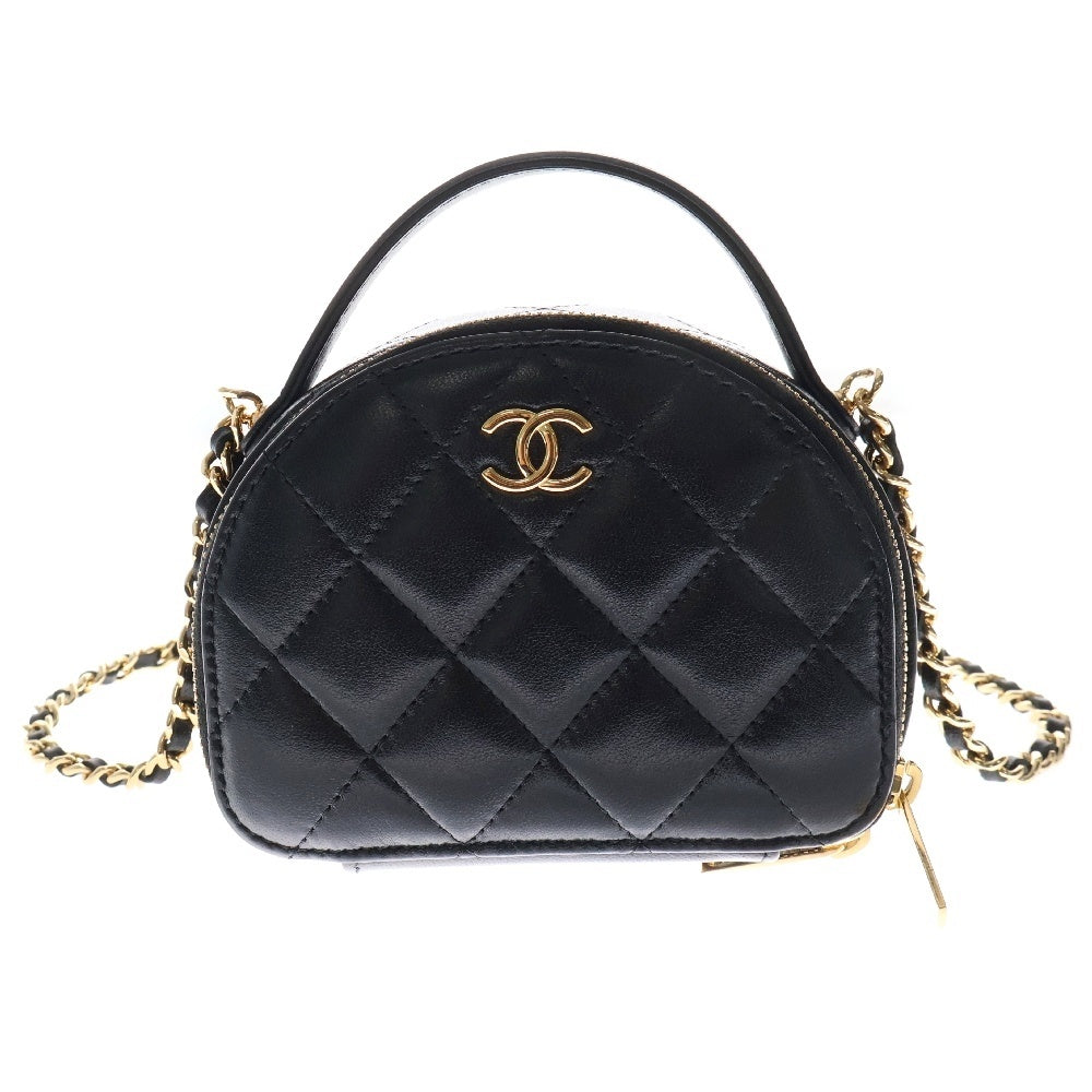 CHANEL(シャネル) マトラッセ 2wayミニバニティバッグ ショルダーバッグ ブラック ラムスキン GD金具