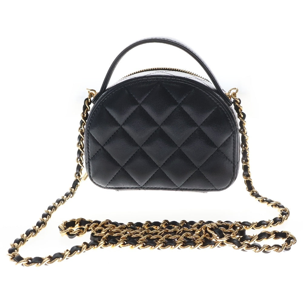 CHANEL(シャネル) マトラッセ 2wayミニバニティバッグ ショルダーバッグ ブラック ラムスキン GD金具