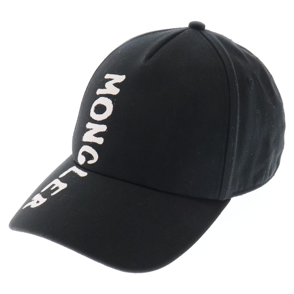 MONCLER(モンクレール) ロゴ キャップ ブラック コットン キャップ 帽子
