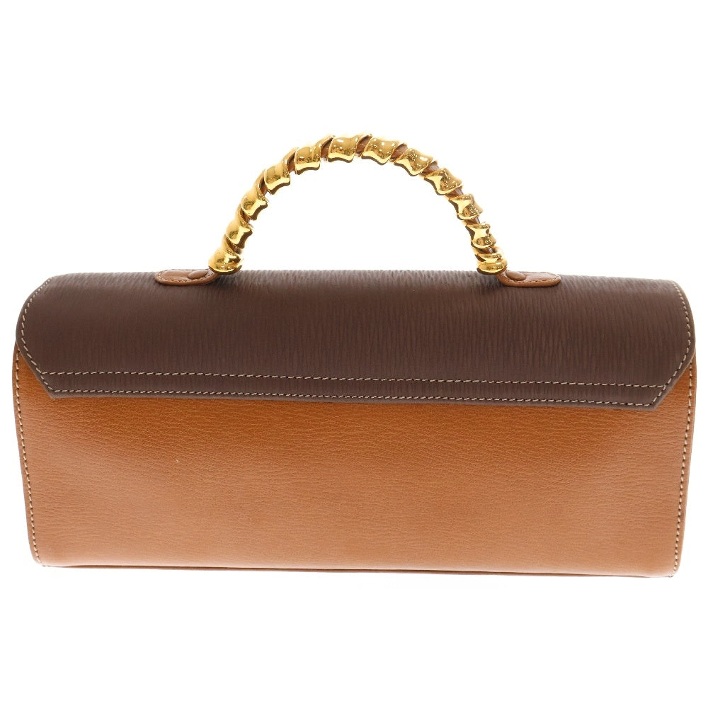 LOEWE(ロエベ) ベラスケス ツイストハンドル ハンドバッグ ミニバッグ ベージュ レザー ブラウン ゴールド金具