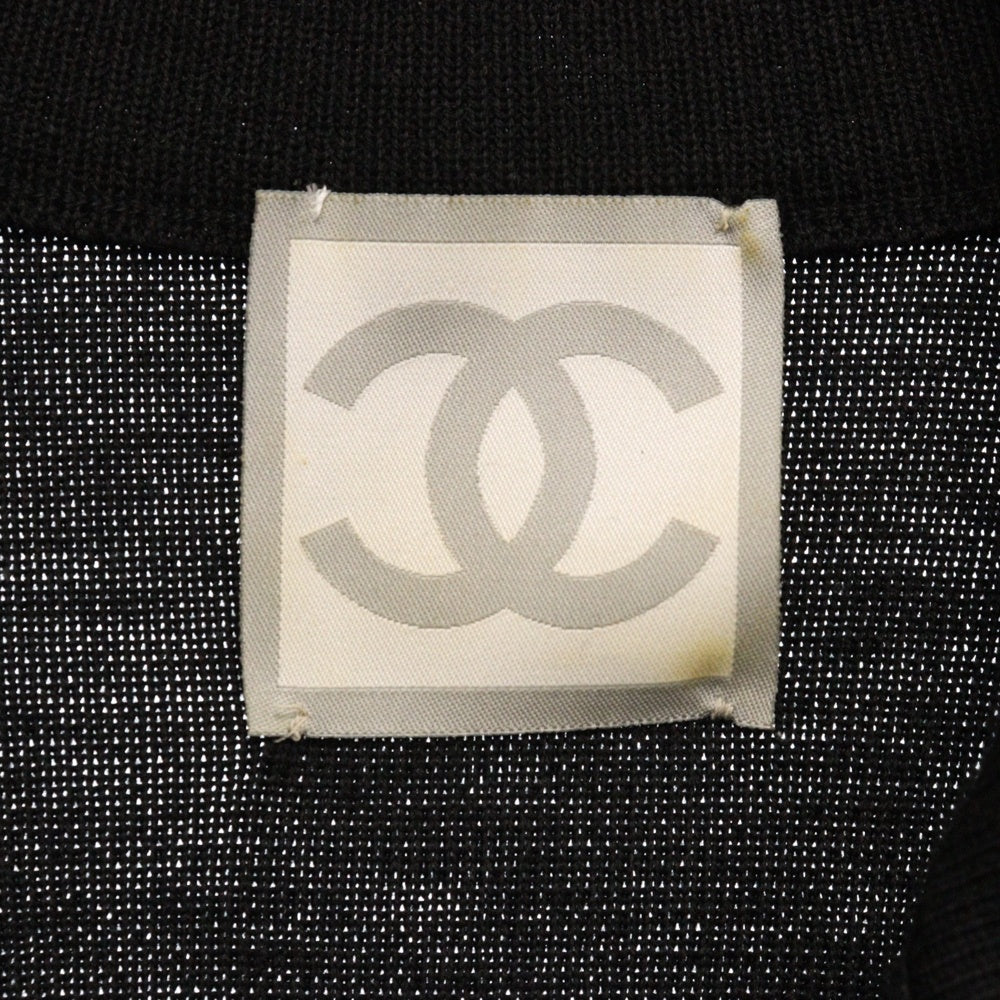 CHANEL(シャネル) スポーツライン ロゴサイドライン ウールニットジップアップジャケット ブラック レディース P22075V01420