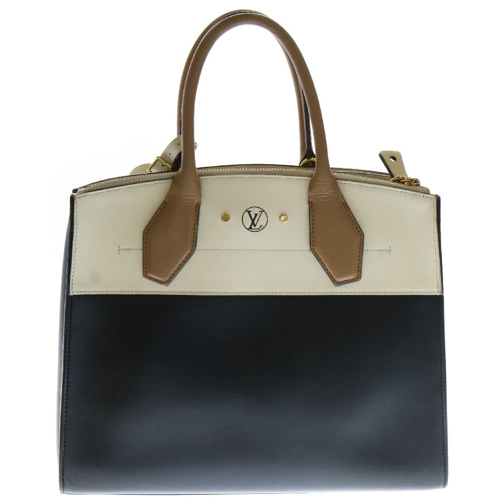 LOUIS VUITTON(ルイヴィトン) シティ スティーマー MM レザーハンドバッグ M42621 ブラウン×ホワイト×ベージュ ストラップ欠品