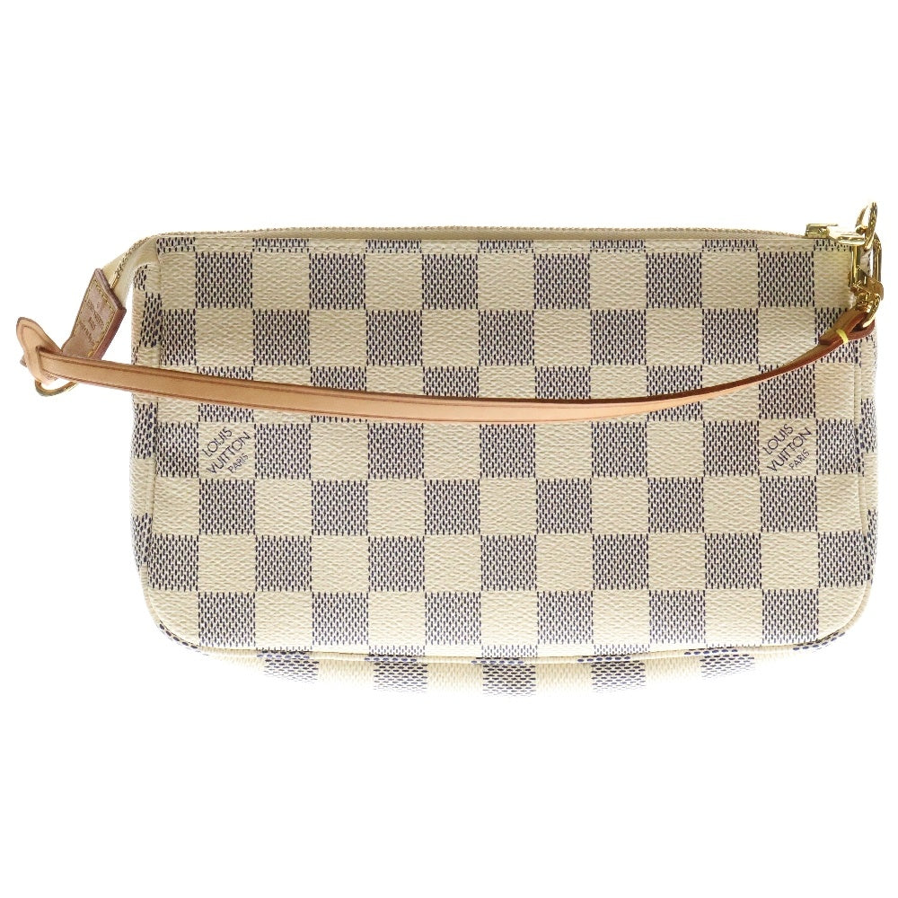 LOUIS VUITTON(ルイヴィトン) ダミエ アズール ポシェット・アクセソワール ハンドバッグ ミニバッグ ホワイト×ブラウン アイボリー レザー×PVC ゴールド金具 N51986