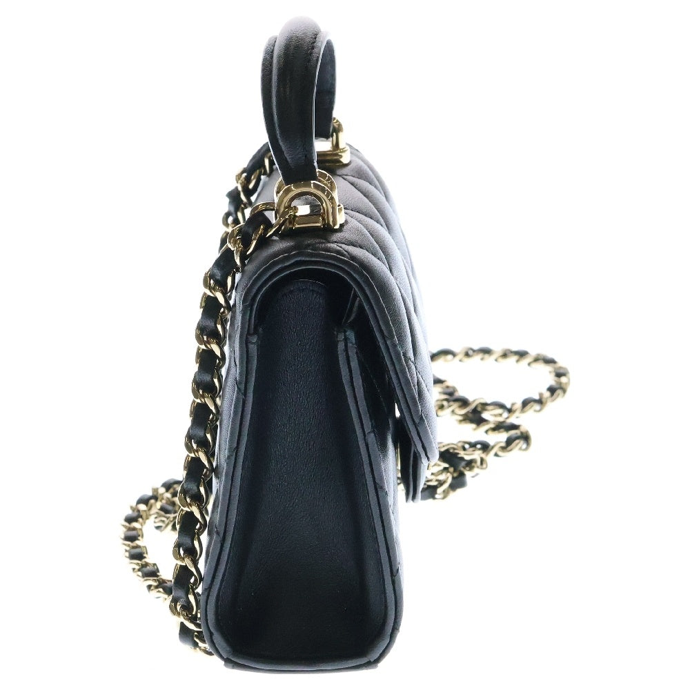 CHANEL(シャネル) ココハンドル ミニミニ マトラッセ 2wayチェーンショルダーバッグ 黒 キャビアスキン ゴールド金具 シリアルシール