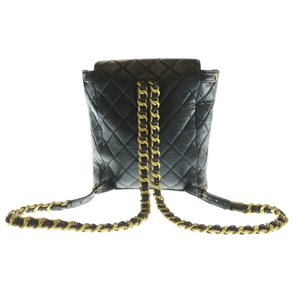 CHANEL(シャネル) マトラッセ ココマークラムスキン レザーバックパック リュックサック ブラック A10177