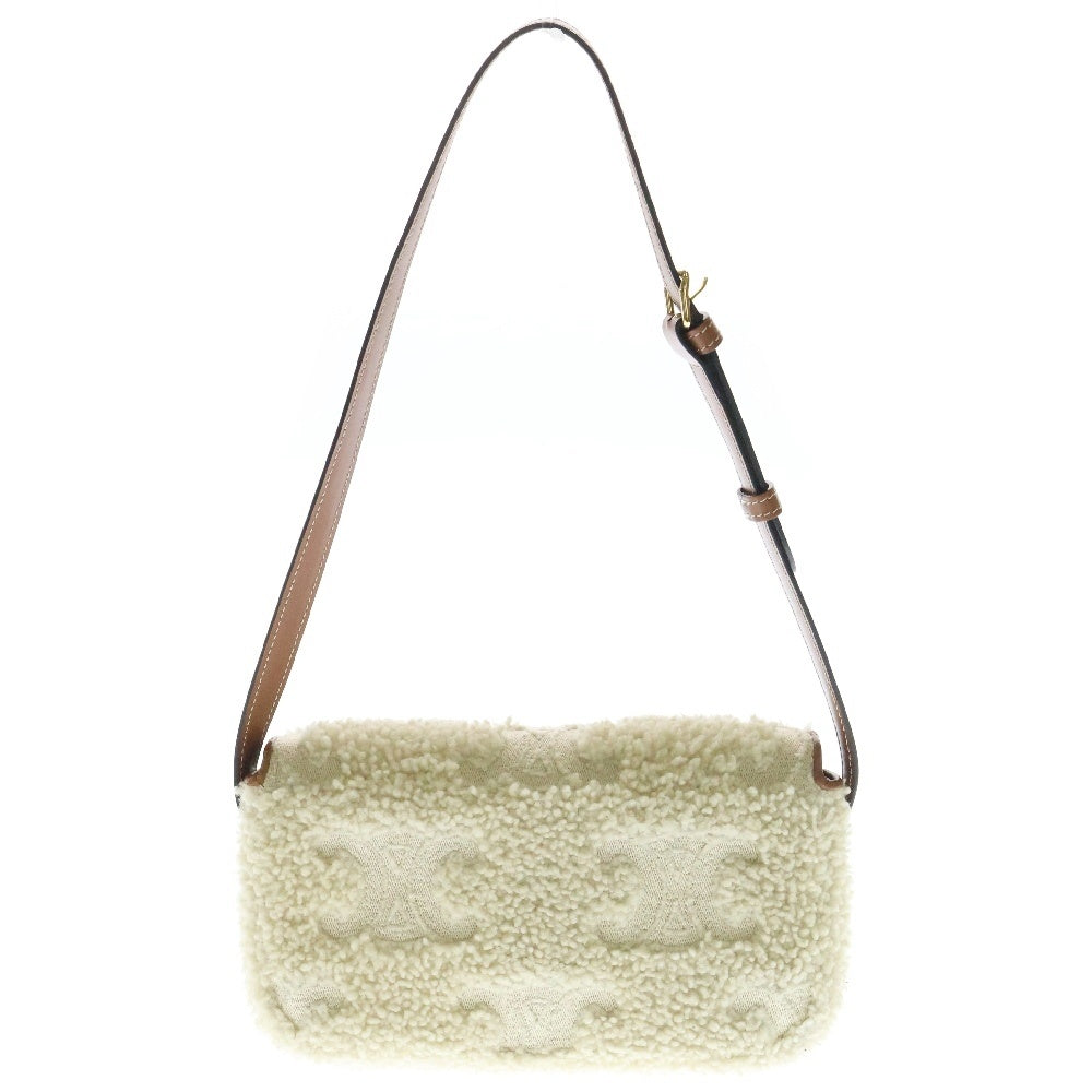 CELINE(セリーヌ) トリオンフ Claude クロード ワンショルダーバッグ 肩掛けバッグ ボア×レザー ゴールド金具 194143ESJ