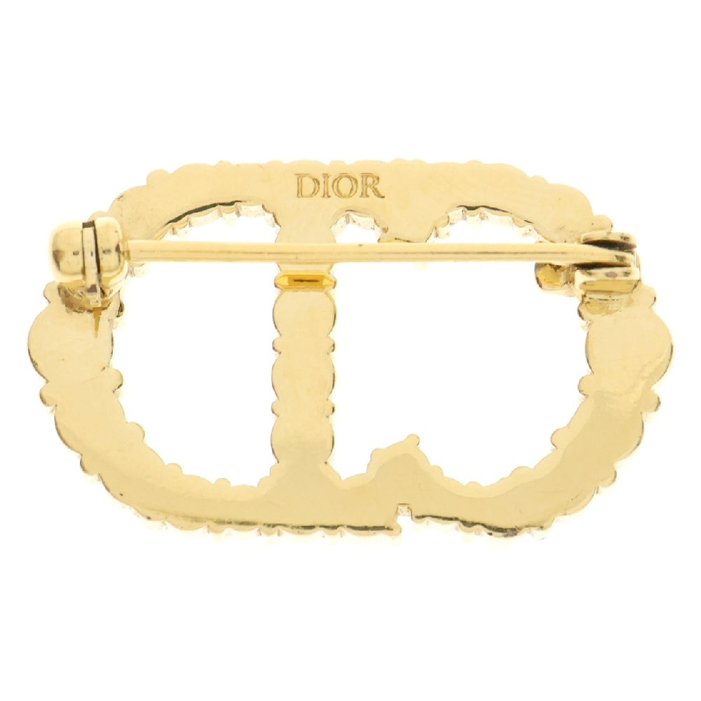 Christian Dior(クリスチャンディオール) Clair D Lune CDロゴ ラインストーン ブローチ ゴールド GP