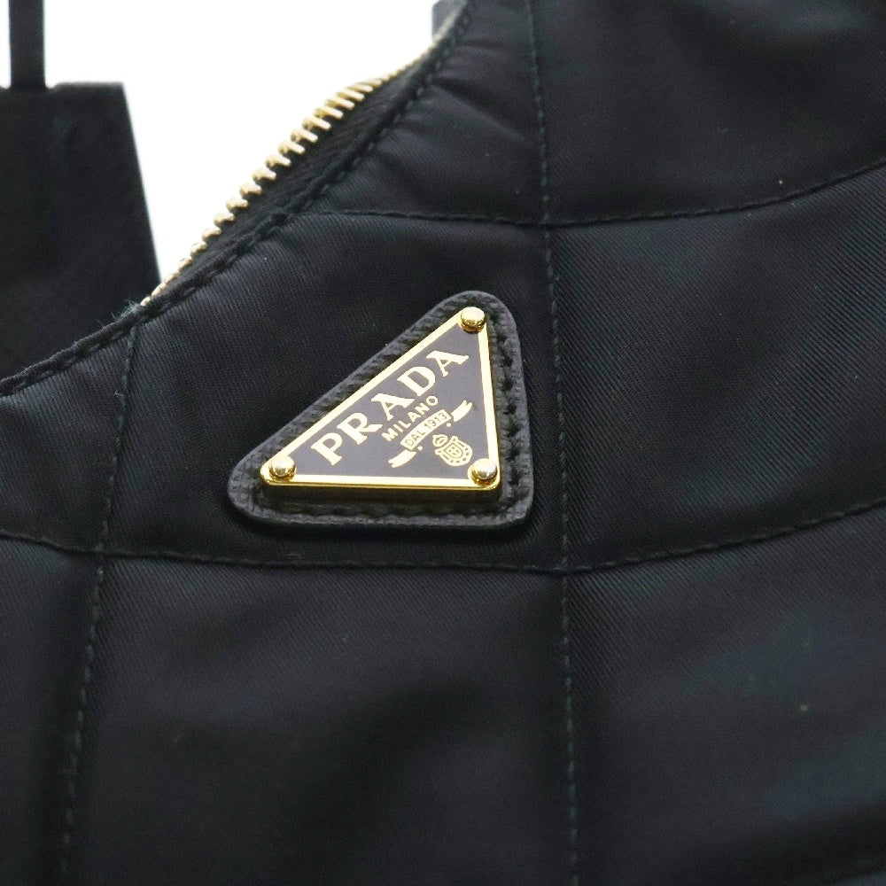 PRADA(プラダ) Re-Nylon キルティング 2WAY チェーン ショルダーバッグ ハンドバッグ ブラック 1BC204 トライアングルロゴ