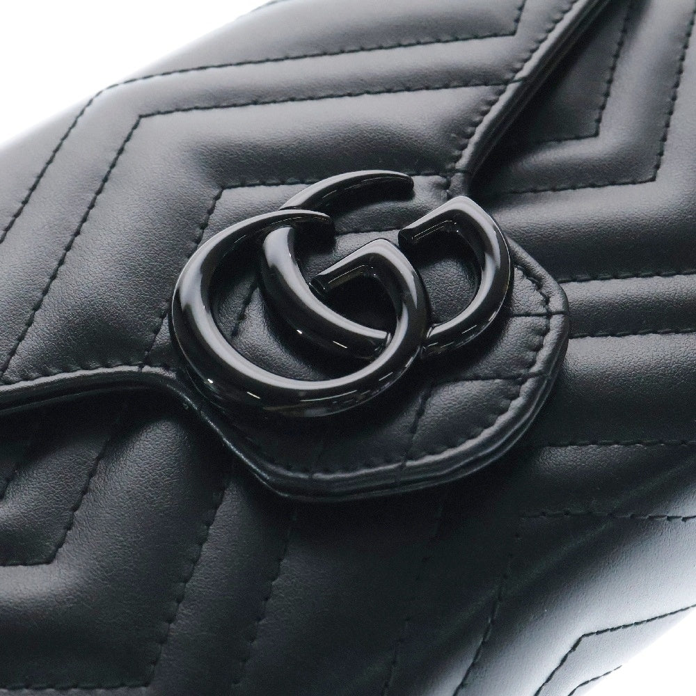GUCCI(グッチ) GGマーモント チェーンウォレットバッグ ショルダーバッグ ロングウォレット ブラック レザー ブラック金具 474575