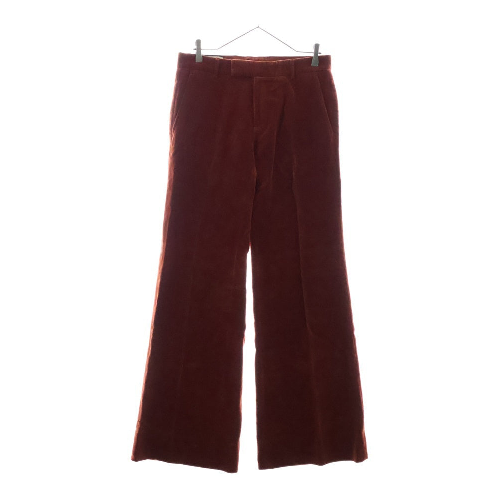 GUCCI(グッチ) ベルベット ベロアフレアパンツ オレンジ ブラウン コットン 44 659654