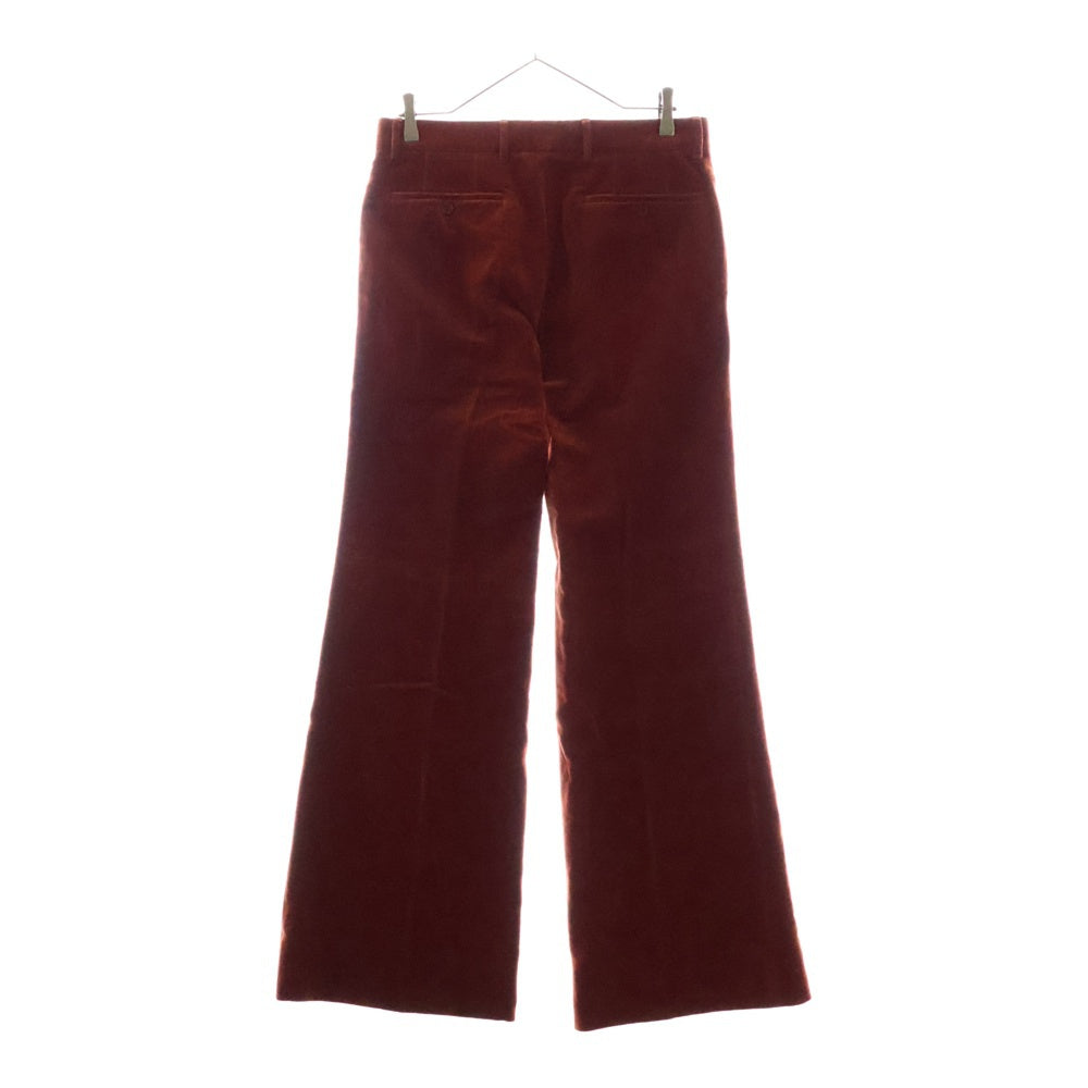 GUCCI(グッチ) ベルベット ベロアフレアパンツ オレンジ ブラウン コットン 44 659654