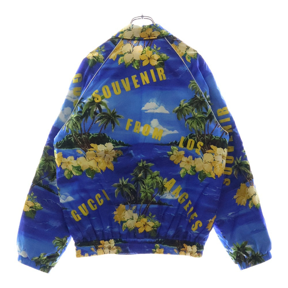 GUCCI(グッチ) 22AW スーベニアフロムロサンゼルス プリントナイロンジャケット ブルゾン マルチカラー ブルー ナイロン 46 694137 ZAJI0