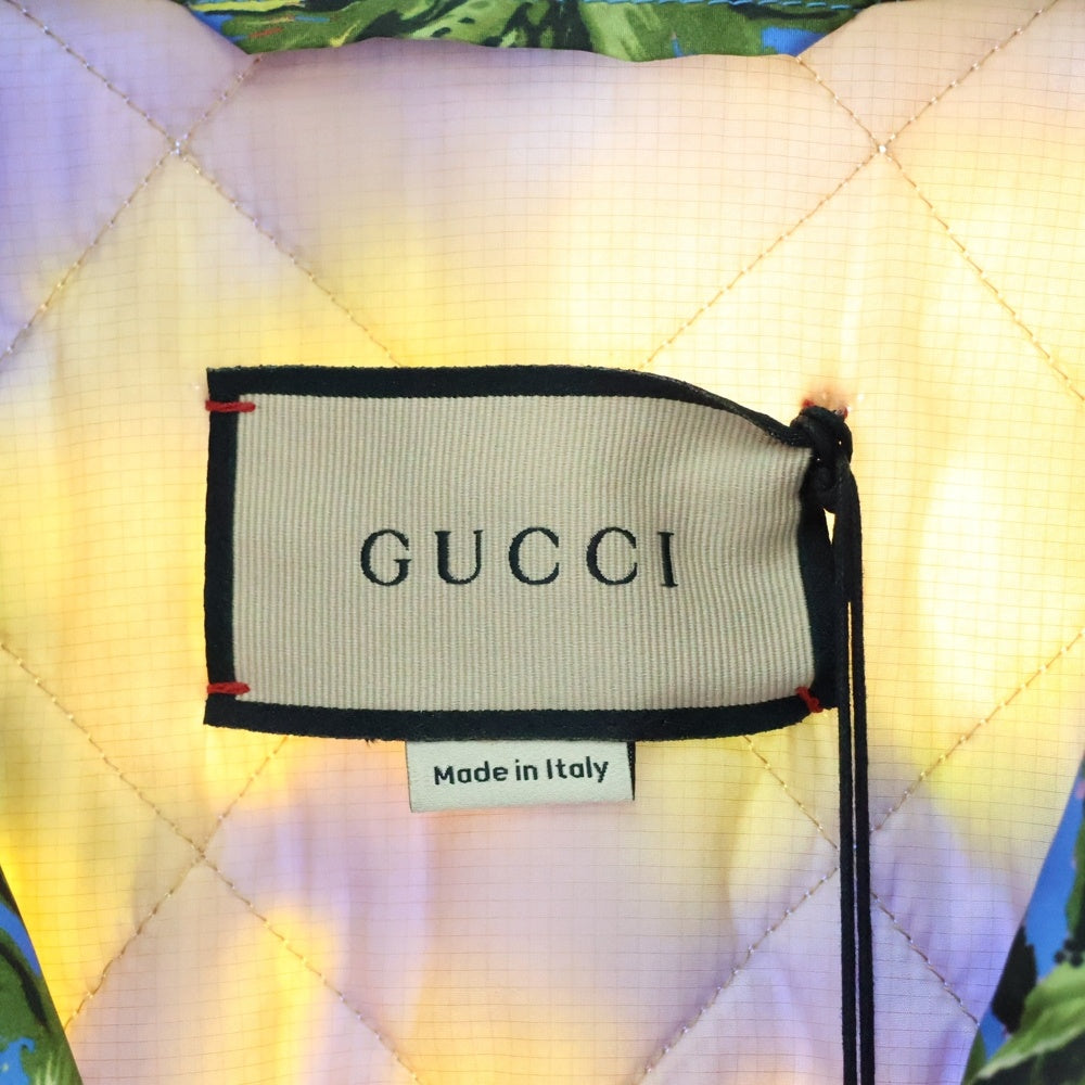 GUCCI(グッチ) 22AW スーベニアフロムロサンゼルス プリントナイロンジャケット ブルゾン マルチカラー ブルー ナイロン 46 694137 ZAJI0