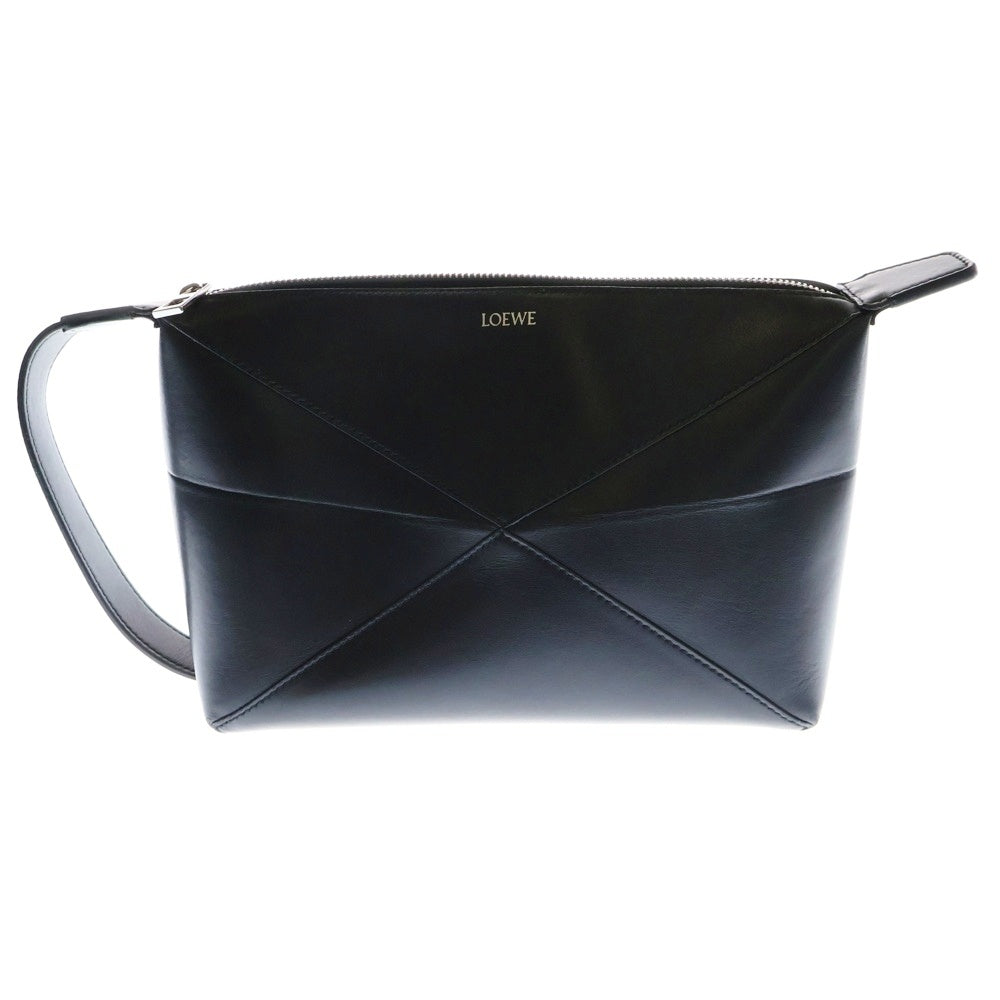 LOEWE(ロエベ) パズル フォールド セカンドバッグ クラッチバッグ ハンドバッグ ブラック シルバー金具 レザー