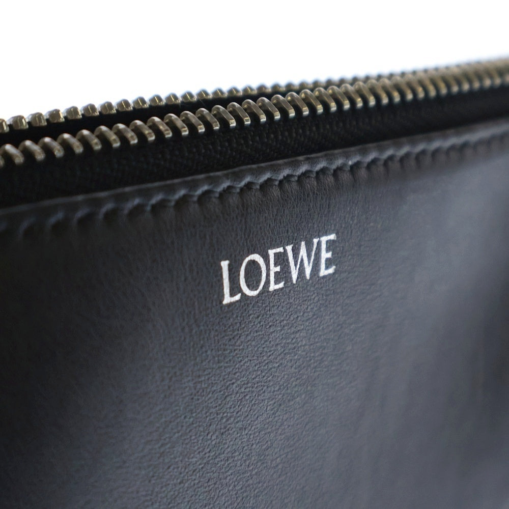 LOEWE(ロエベ) パズル フォールド セカンドバッグ クラッチバッグ ハンドバッグ ブラック シルバー金具 レザー