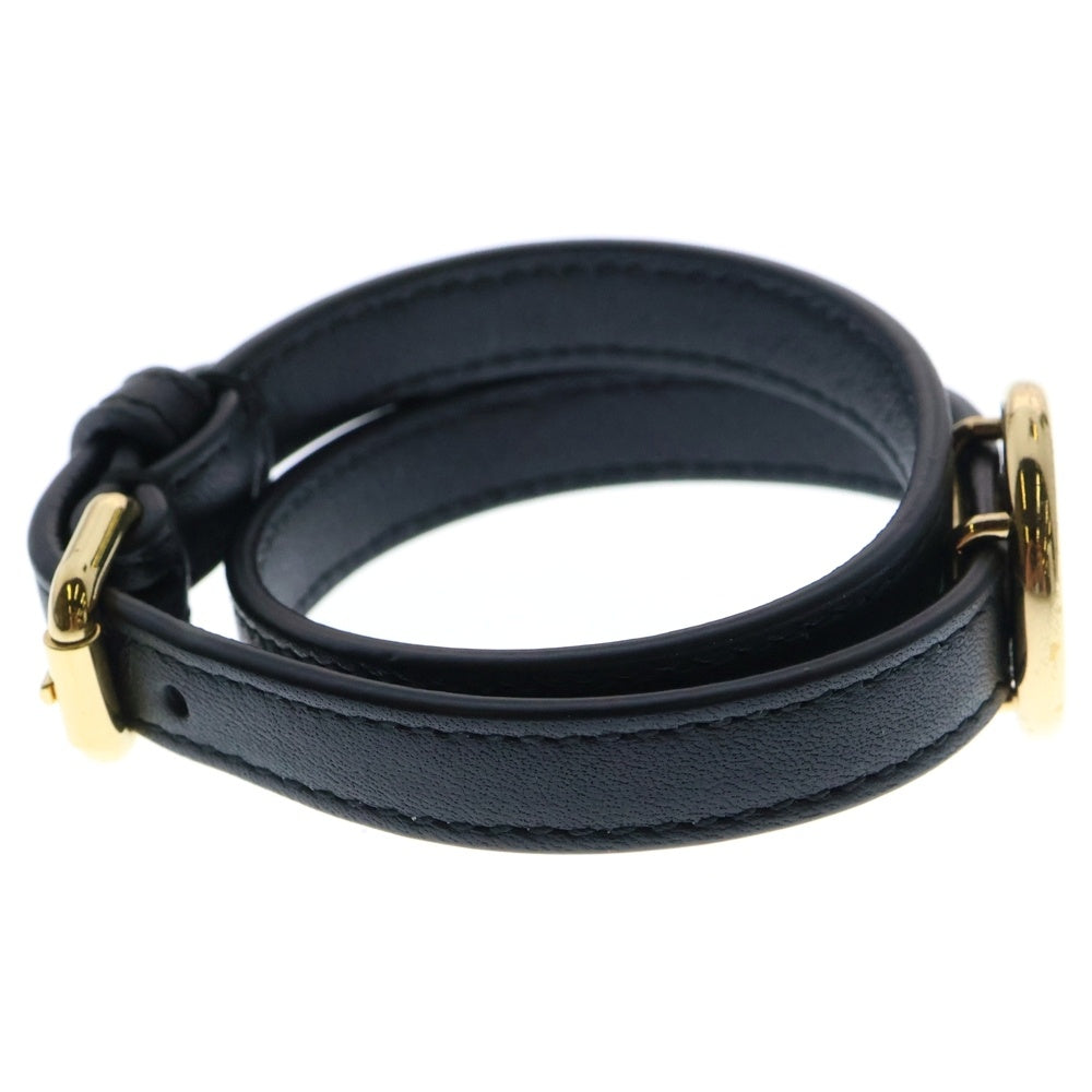 FENDI(フェンディ) Fロゴ エフイズ ブレスレット ブラック×ゴールド アクセサリー
