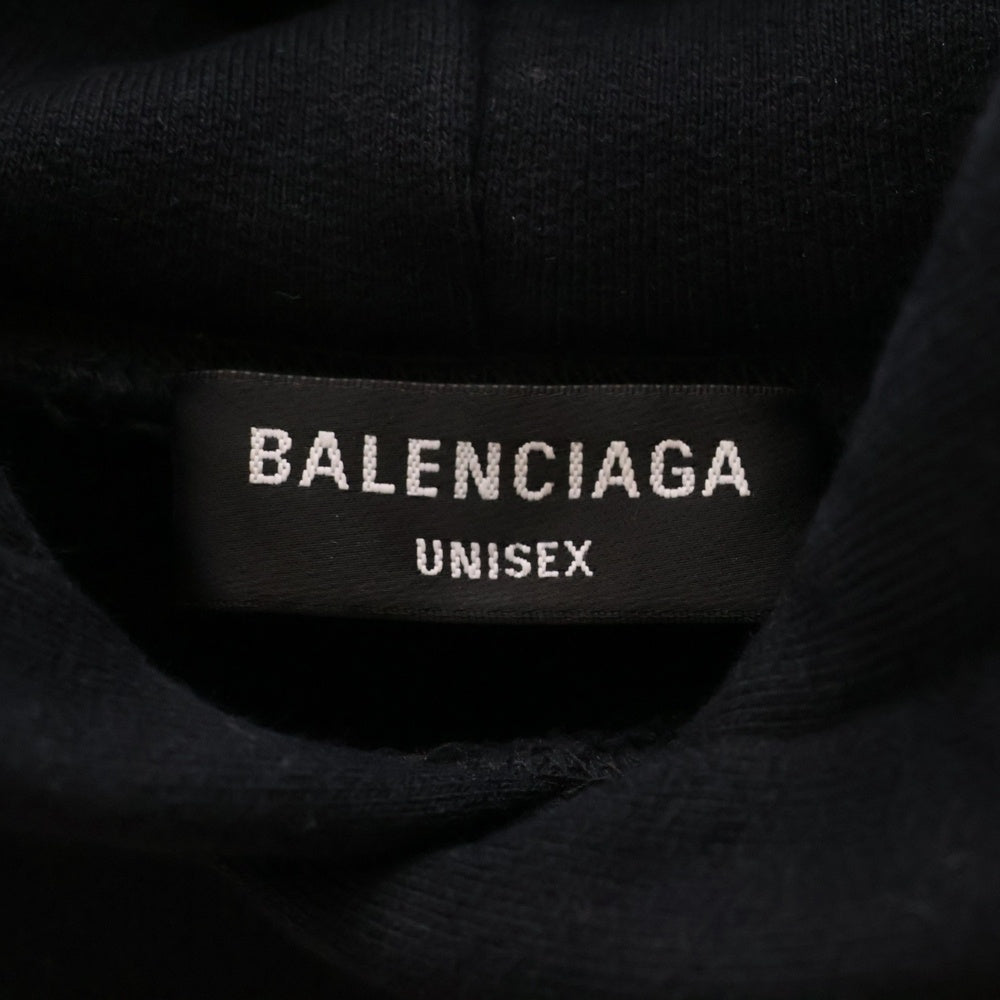 BALENCIAGA(バレンシアガ) 22SS SLIME HOODIE WIDE FIT スライムペイントロゴ プルオーバー パーカー ワイドフィット オーバーサイズフーディー ブラック 674986 TLVF2