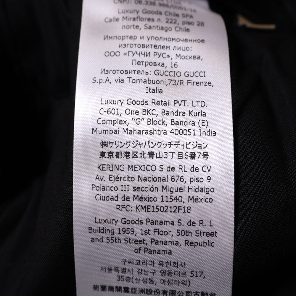 GUCCI(グッチ) 22AW wide textured gabardine pants ワイド テクスチャー ウールギャバジン 2タック スラックスパンツ ブラック 705875 ZAHE0