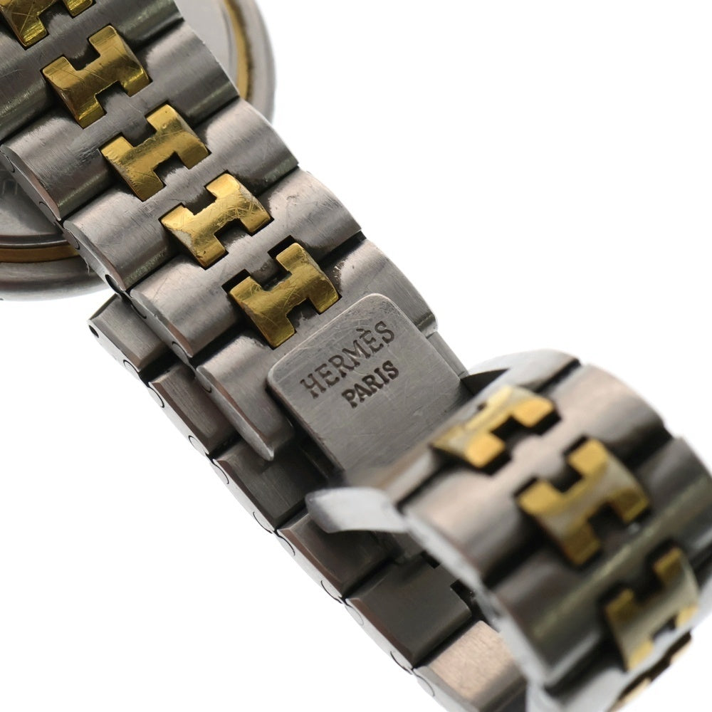 HERMES(エルメス) プロフィール デイト コンビ 白文字盤 クォーツ アナログウォッチ 腕時計 シルバー/ゴールド C489