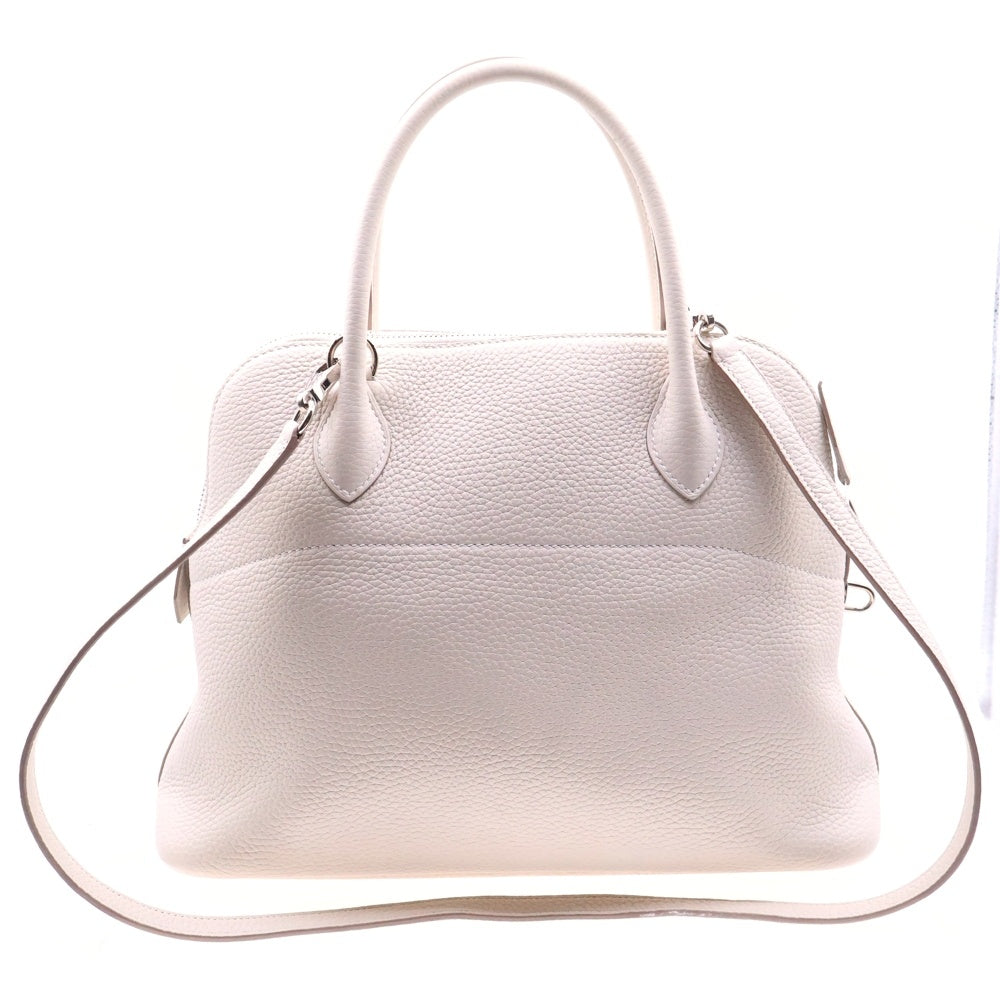 HERMES(エルメス) ボリード31 トリヨンクレマンス べトン 2WAY レザー ハンド ショルダーバッグ シルバー金具 ホワイト/アイボリー A刻印
