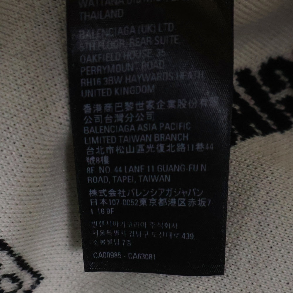 BALENCIAGA(バレンシアガ) Logomania All Over Sweater ロゴマニア ウール クルーネックニットセーター ブラック