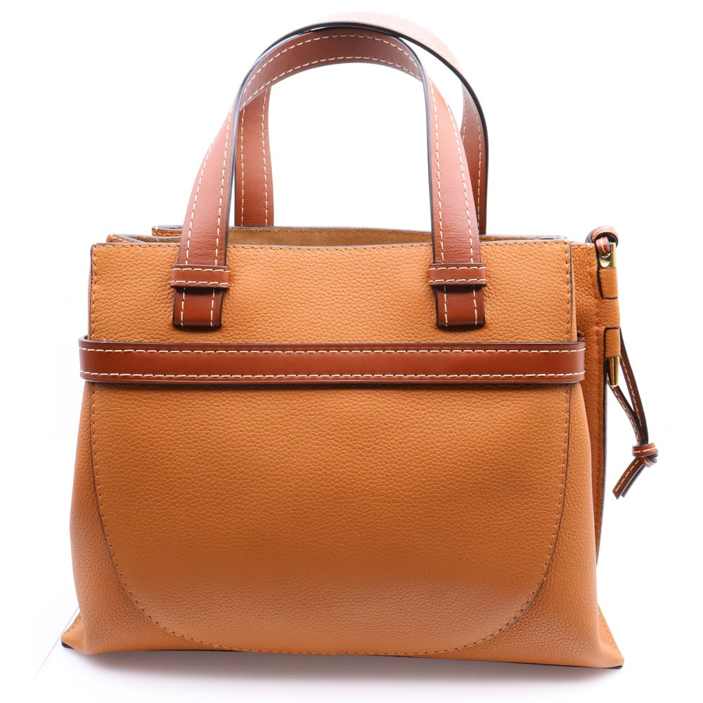 LOEWE(ロエベ) ゲートトップハンドル スモール ブラウン レザー 2WAY ハンドバッグ ショルダーバッグ レディース