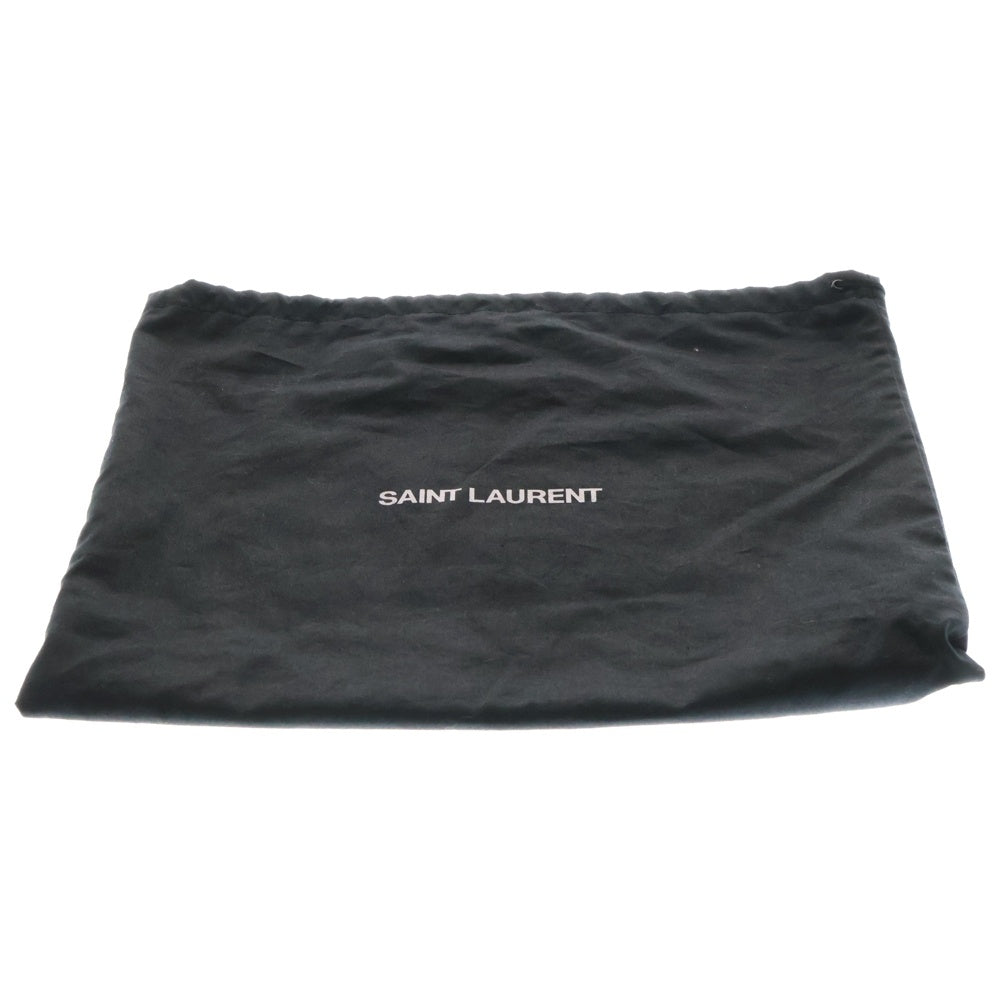 SAINT LAURENT PARIS(サンローランパリ) Vステッチ ルー フリンジショルダーバッグ 斜め掛けバッグ ブラック ゴールド金具 レザー 612544