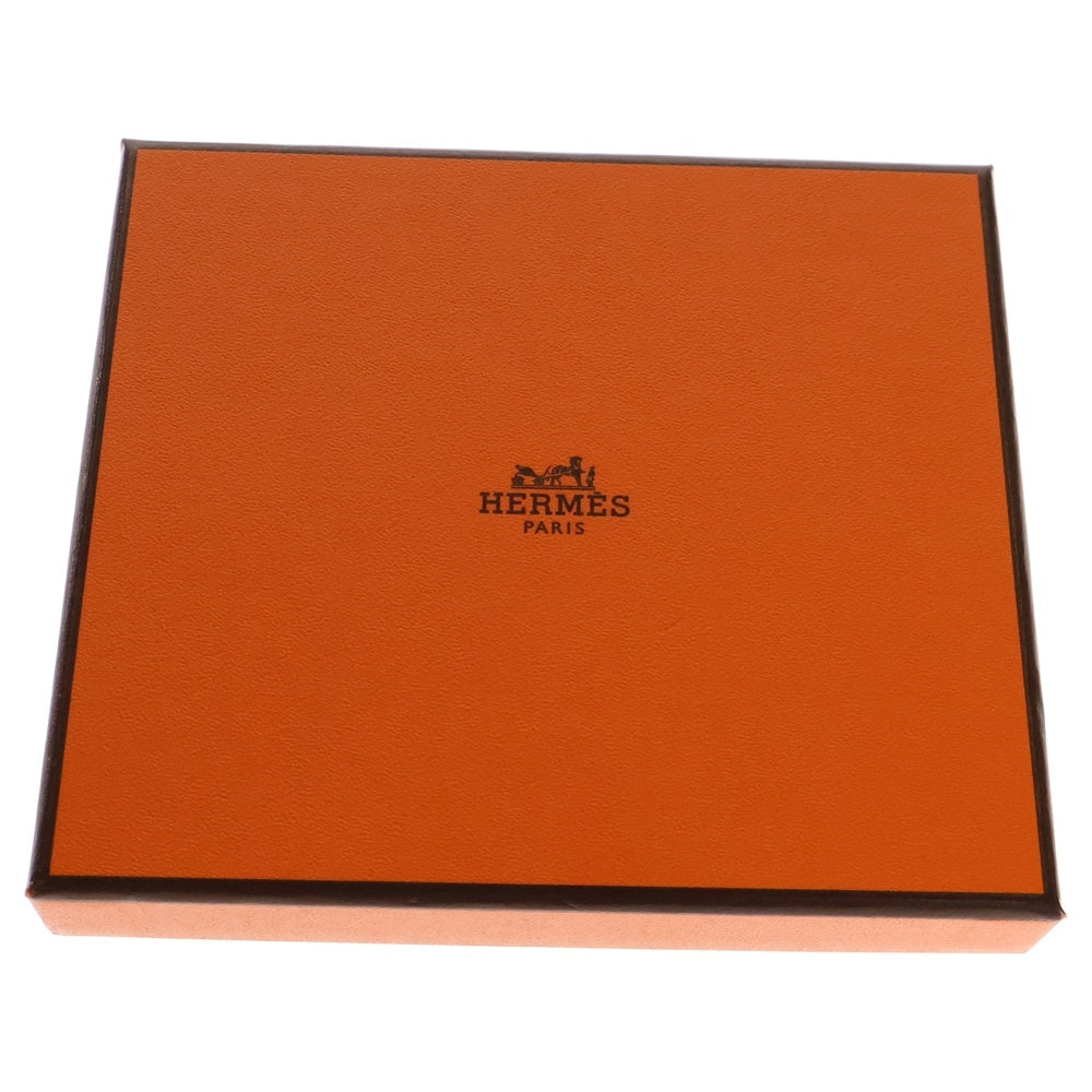 HERMES(エルメス) アザップコンパクト シルクイン 財布 コインケース ウォレット ブラウン 白ステッチ レザー シルバー金具 Z刻印