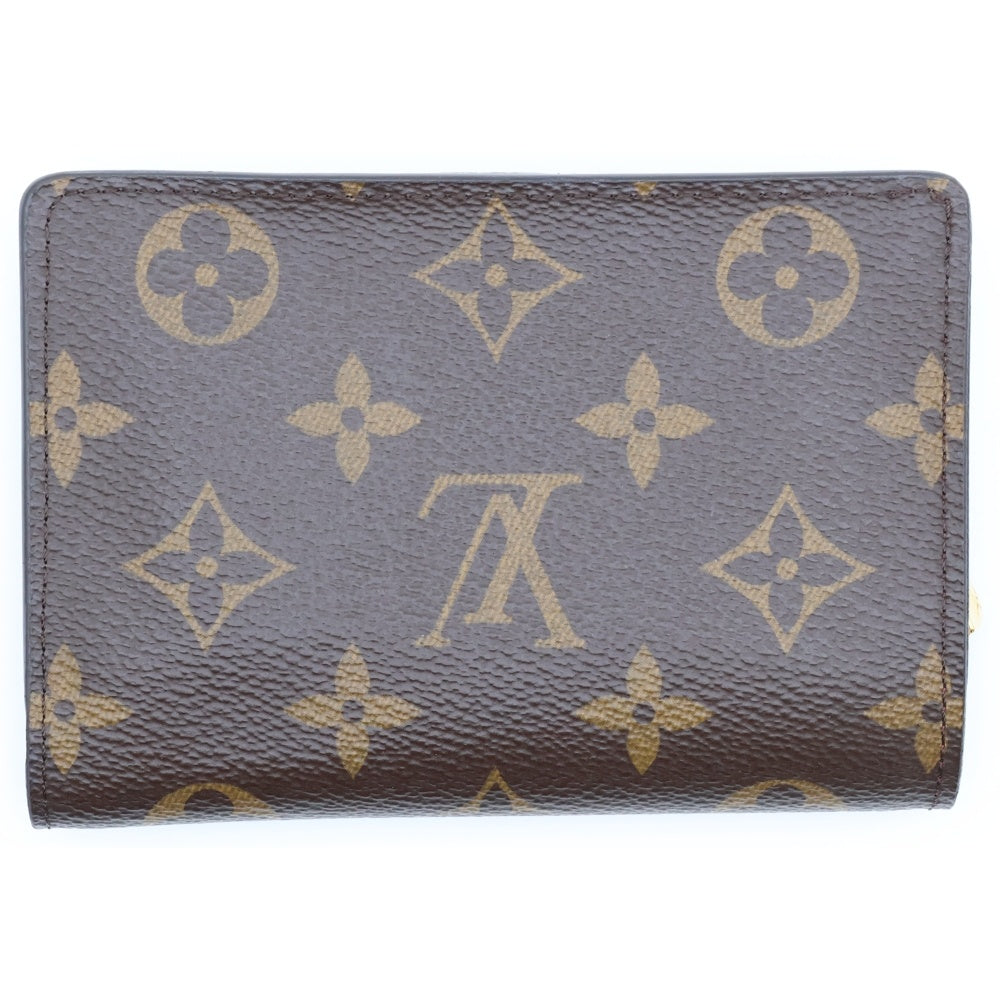 LOUIS VUITTON(ルイヴィトン) モノグラム ポルトフォイユ・ルー フューシャ コンパクトウォレット 二つ折り財布 コインケース ブラウン×ピンク ゴールド金具 M82377