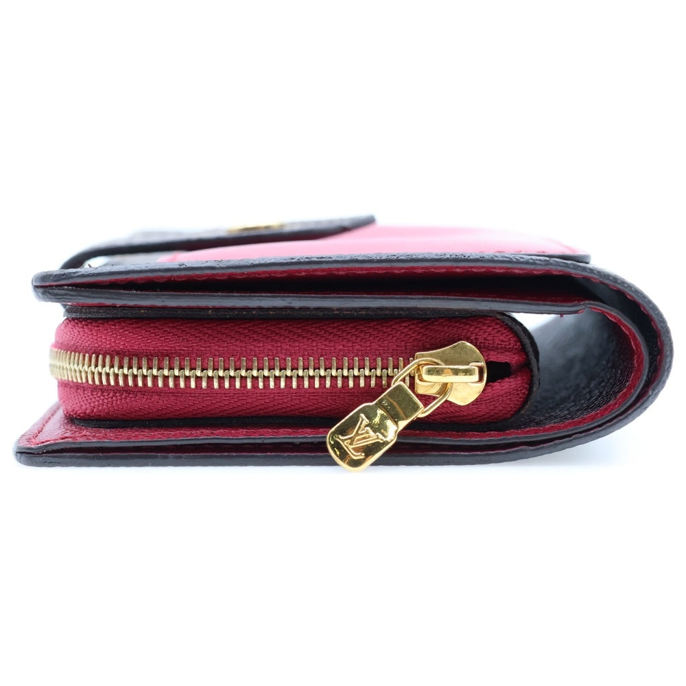 LOUIS VUITTON(ルイヴィトン) モノグラム ポルトフォイユ・ルー フューシャ コンパクトウォレット 二つ折り財布 コインケース ブラウン×ピンク ゴールド金具 M82377