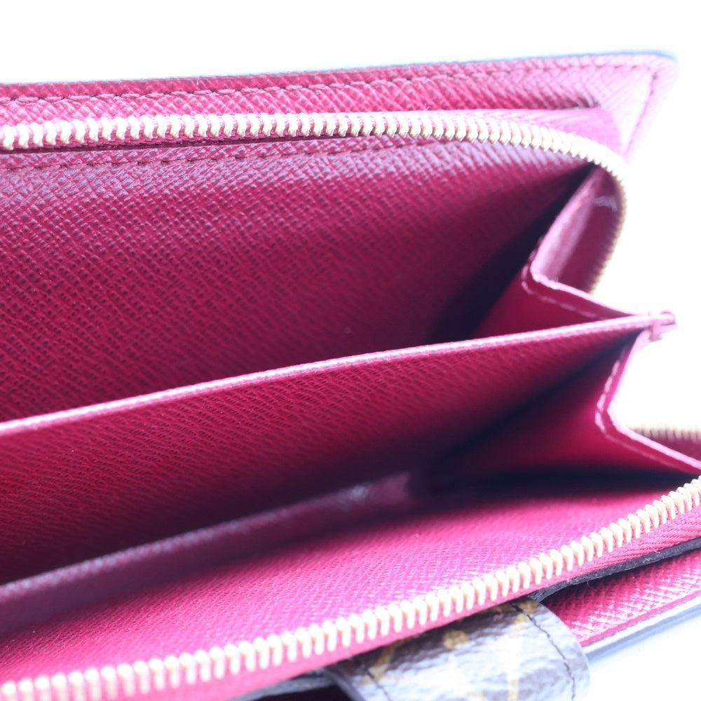 LOUIS VUITTON(ルイヴィトン) モノグラム ポルトフォイユ・ルー フューシャ コンパクトウォレット 二つ折り財布 コインケース ブラウン×ピンク ゴールド金具 M82377