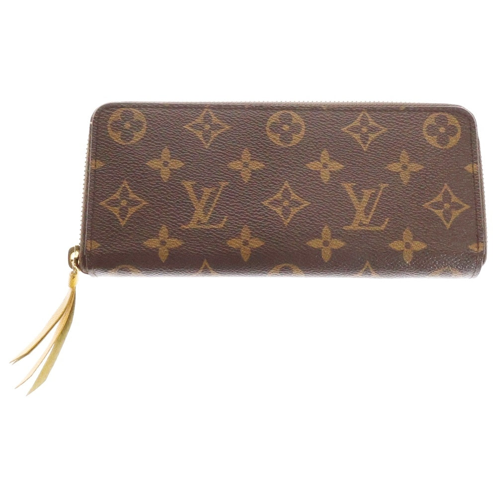 LOUIS VUITTON(ルイヴィトン) モノグラム ポルトフォイユクレマンス ミモザ ロングウォレット 長財布 コインケース ブラウン×イエロー ゴールド金具 レザー×PVC M60744