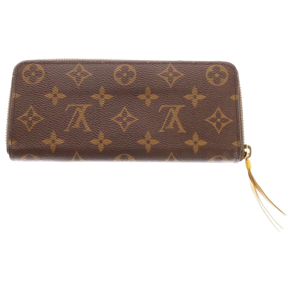 LOUIS VUITTON(ルイヴィトン) モノグラム ポルトフォイユクレマンス ミモザ ロングウォレット 長財布 コインケース ブラウン×イエロー ゴールド金具 レザー×PVC M60744
